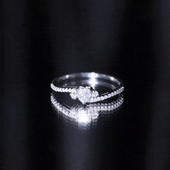 Heart Shape Moissanite Bypass Engagement Ring for Her