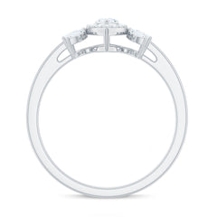 Certified Marquise Cut Moissanite Designer Halo Engagement Ring