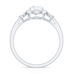 6mm Round Shape Moissanite Designer Halo Engagement Ring