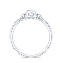 Certified Moissanite Engagement Ring with Bow Ribbon