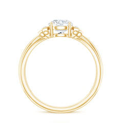 Certified Moissanite Engagement Ring with Bow Ribbon