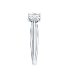 5 MM Princess Cut Certified Moissanite Designer Bow Engagement Ring