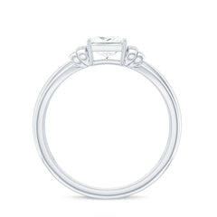 5 MM Princess Cut Certified Moissanite Designer Bow Engagement Ring