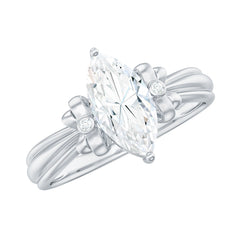 5x10mm Brilliant Cut Certified Moissanite Statement Ring
