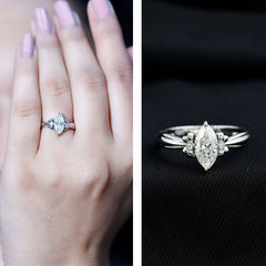 5x10mm Brilliant Cut Certified Moissanite Statement Ring