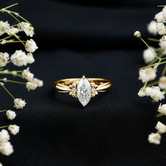 5x10mm Brilliant Cut Certified Moissanite Statement Ring
