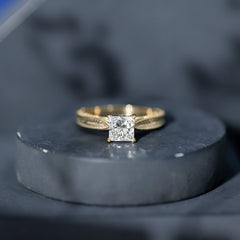 Princess Cut 6 MM Moissanite Solitaire Engagement Ring