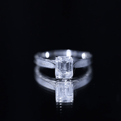 7x9mm Emerald Cut Certified Moissanite Vintage Inspired Engagement Ring
