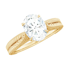 6X8mm Oval Cut Moissanite Vintage Looking Engagement Ring