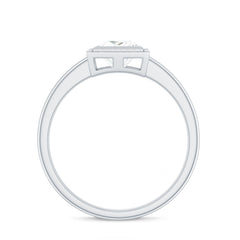 5mm Princess Cut Moissanite Solitaire Ring in Bezel Setting