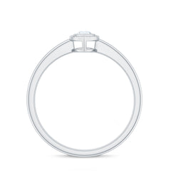 Marquise Cut Moissanite Solitaire Ring in Bezel Setting