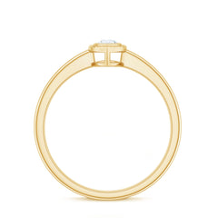 Marquise Cut Moissanite Solitaire Ring in Bezel Setting