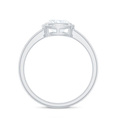 6mm Cushion Cut Moissanite Solitaire Ring in Bezel Setting