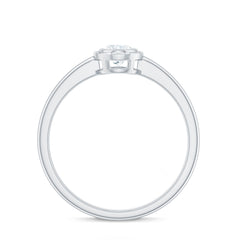 4X6mm Oval Cut Moissanite Solitaire Ring in Bezel Setting