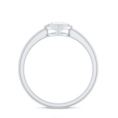 5mm Moissanite Heart Promise Ring in Bezel Setting