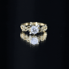 Lab Grown Diamond Art Deco Engagement Ring