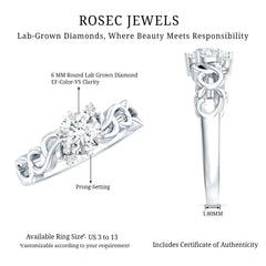 Lab Grown Diamond Art Deco Engagement Ring