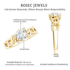 Lab Grown Diamond Art Deco Engagement Ring