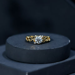 Lab Grown Diamond Art Deco Engagement Ring