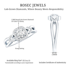 Lab Grown Diamond Halo Engagement Ring