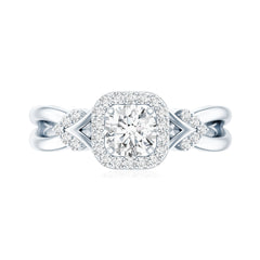 Lab Grown Diamond Halo Engagement Ring