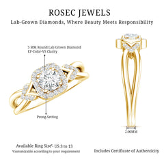 Lab Grown Diamond Halo Engagement Ring