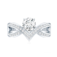 Certified Lab Grown Diamond Designer Solitaire Engagement Ring