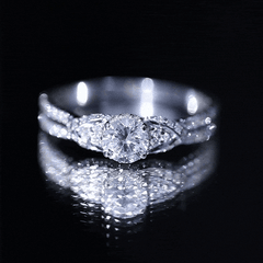 Lab Grown Diamond Round Engagement Ring With Side Stone