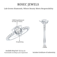 Certified Lab Grown Diamond Flower Promise Ring