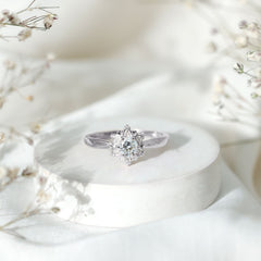 Certified Lab Grown Diamond Floral Engagement Ring for Women