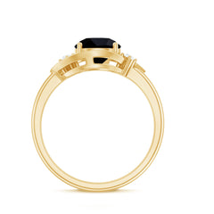 Lab Created Black Diamond Designer Ring With Diamond