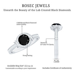 Lab Created Black Diamond Halo Ring