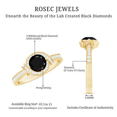 Lab Created Black Diamond Halo Ring