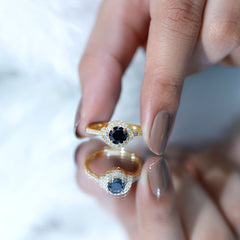 Lab Created Black Diamond Halo Ring