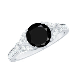 Lab Grown Black Diamond Solitaire Engagement Ring