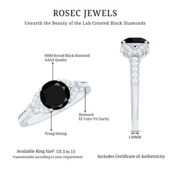 Lab Grown Black Diamond Solitaire Engagement Ring