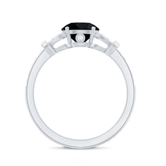 Lab Grown Black Diamond Solitaire Engagement Ring