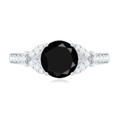 Lab Grown Black Diamond Solitaire Engagement Ring