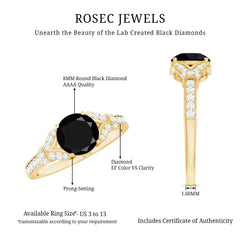 Lab Grown Black Diamond Solitaire Engagement Ring