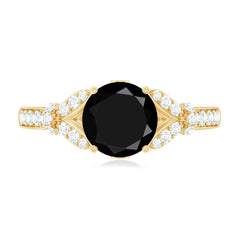 Lab Grown Black Diamond Solitaire Engagement Ring