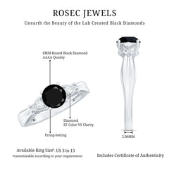 Solitaire Lab Grown Black Diamond Promise Ring