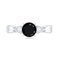 Solitaire Lab Grown Black Diamond Promise Ring