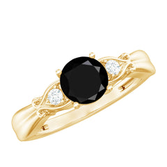 Solitaire Lab Grown Black Diamond Promise Ring
