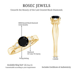Solitaire Lab Grown Black Diamond Promise Ring