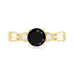 Solitaire Lab Grown Black Diamond Promise Ring