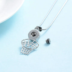 Basketball & Net Cremation Urn Necklace