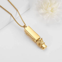 18 Wheeler Semi Truck Urn Necklace