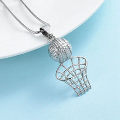Basketball & Net Cremation Urn Necklace