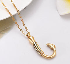 Fishing Hook Cremation Necklace