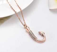 Fishing Hook Cremation Necklace